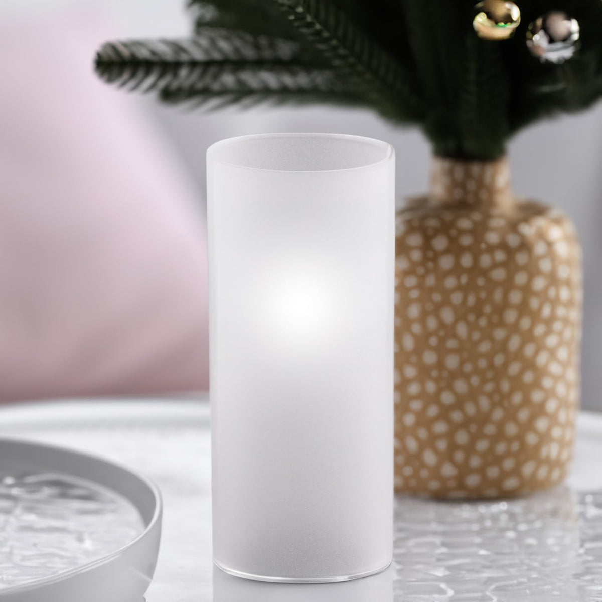 WGVI Hurricane Candle Holder Sleeve, W: 3", Ht: 6", Frosted Glass Cylinder Open Both Ends, Chimney Tube Shade, 24 Piece