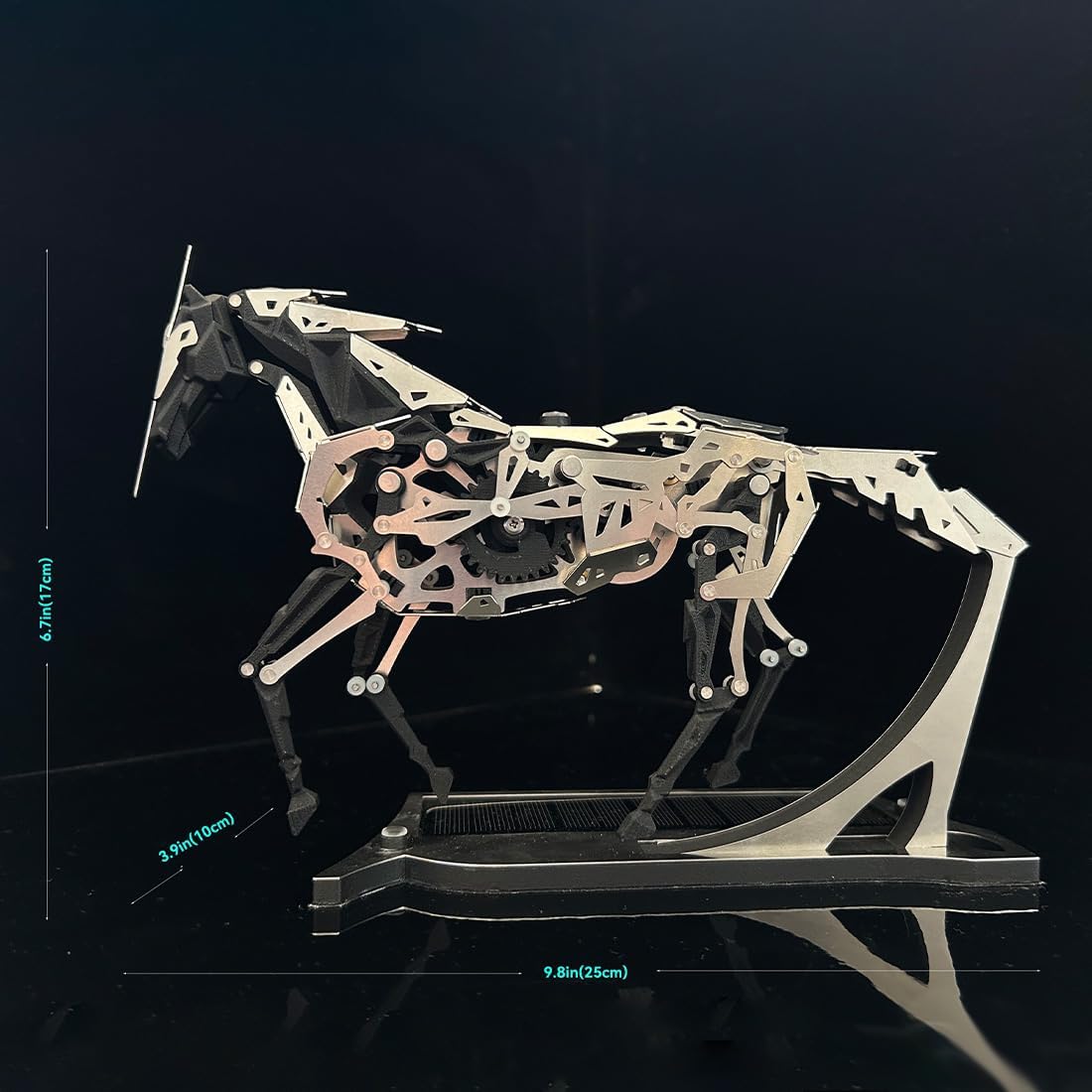 3D Metal Puzzle Mechanical Horse Model Kit, 165PCS Steampunk Creature DIY Assembly Puzzle with Movable Details, Creative Gift for Adults & Teens, Industrial Style Desk Decor & STEM Building Kit