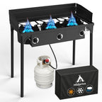 2 Burner Propane Gas Stove with Dustproof Cover