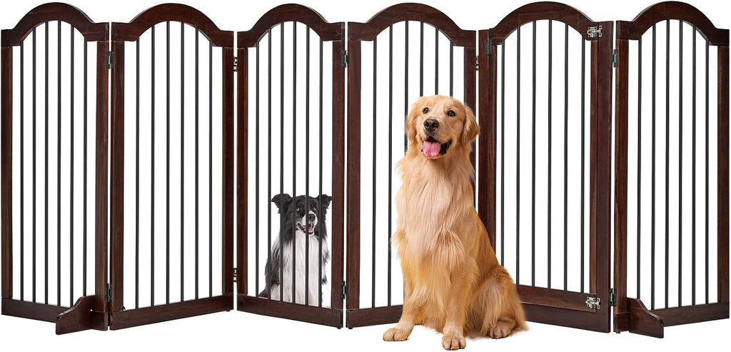 PrimeZone 144" Extra Wide 36" Tall Free Standing Dog Gate Indoor with Door