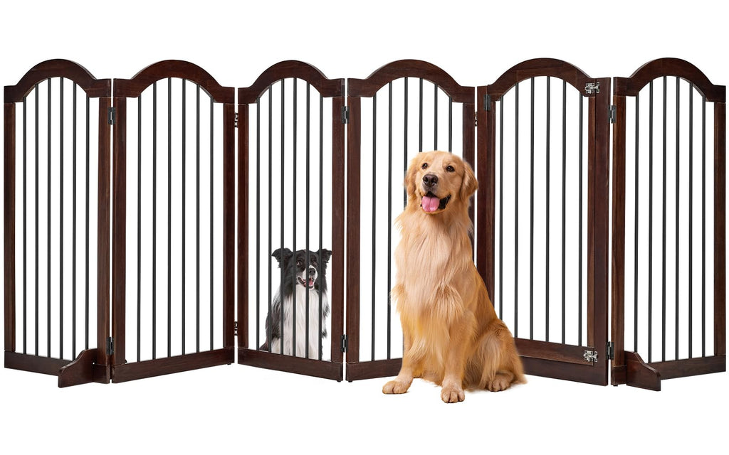 PrimeZone 144" Extra Wide 36" Tall Free Standing Dog Gate Indoor with Door