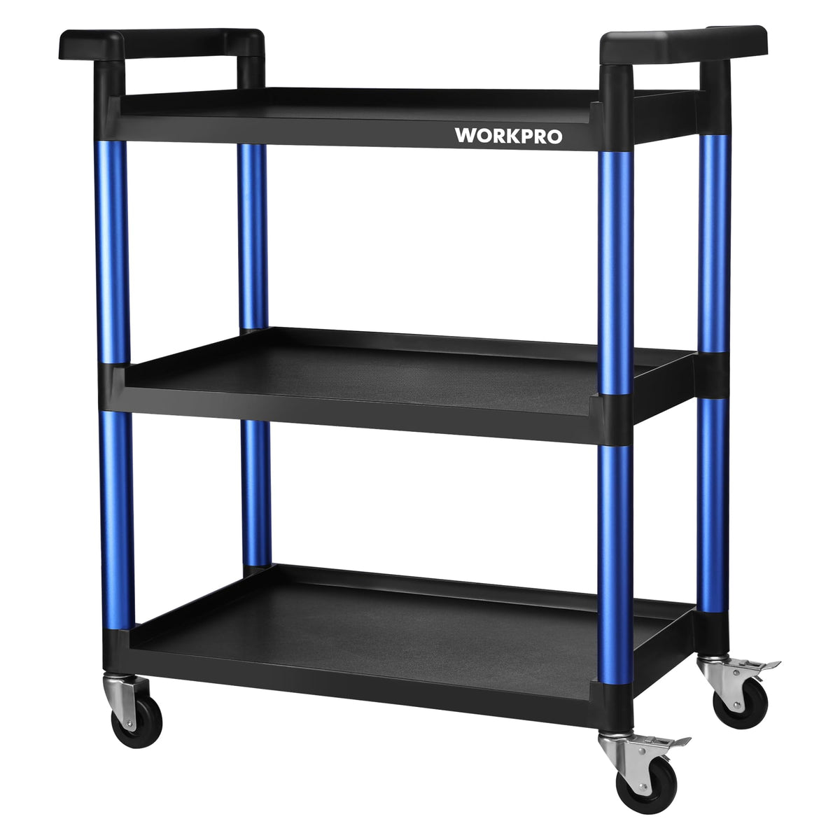 WORKPRO 3-Tier Collapsible Utility Cart, 210 LBS Cart with Wheels