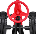 Snow Racer Sled with Steering Wheel,Portable Steerable Snow Sled with Brake