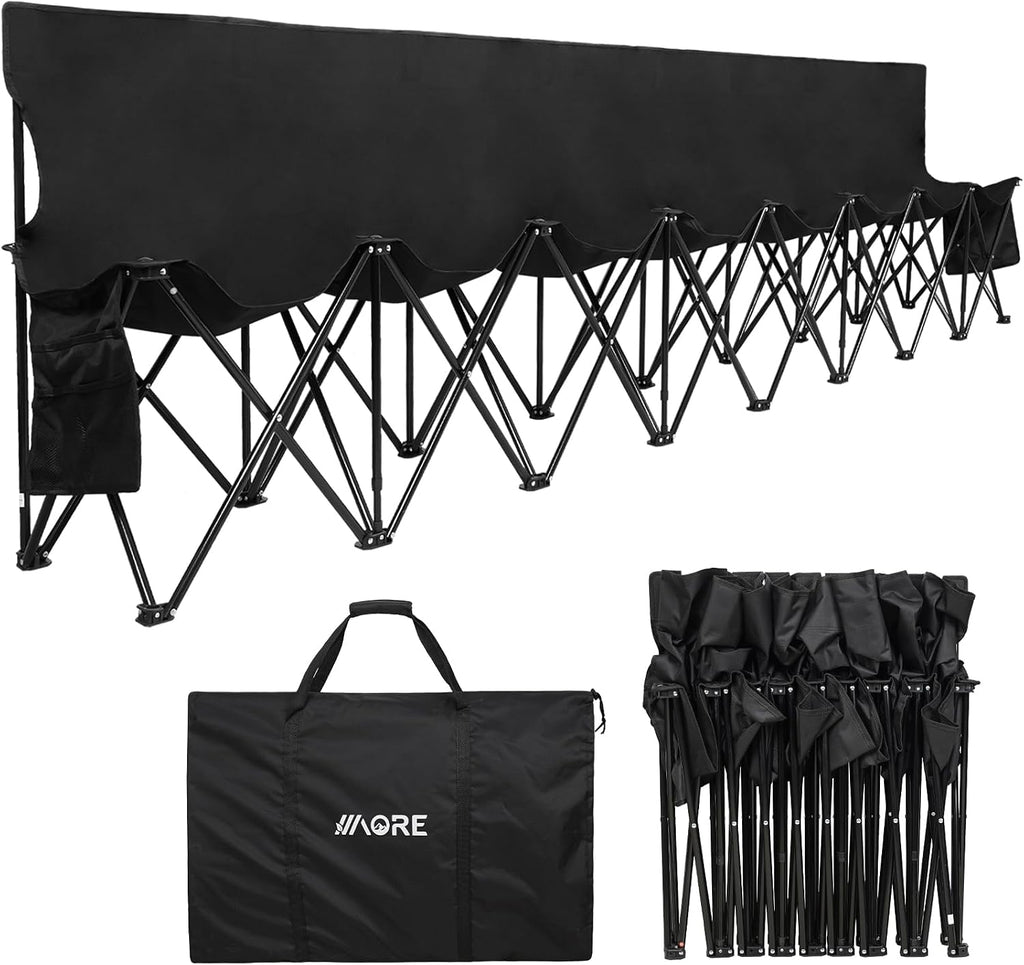 1MORE Folding Bench, Portable Foldable Sideline Bench for Team with Carry Bag