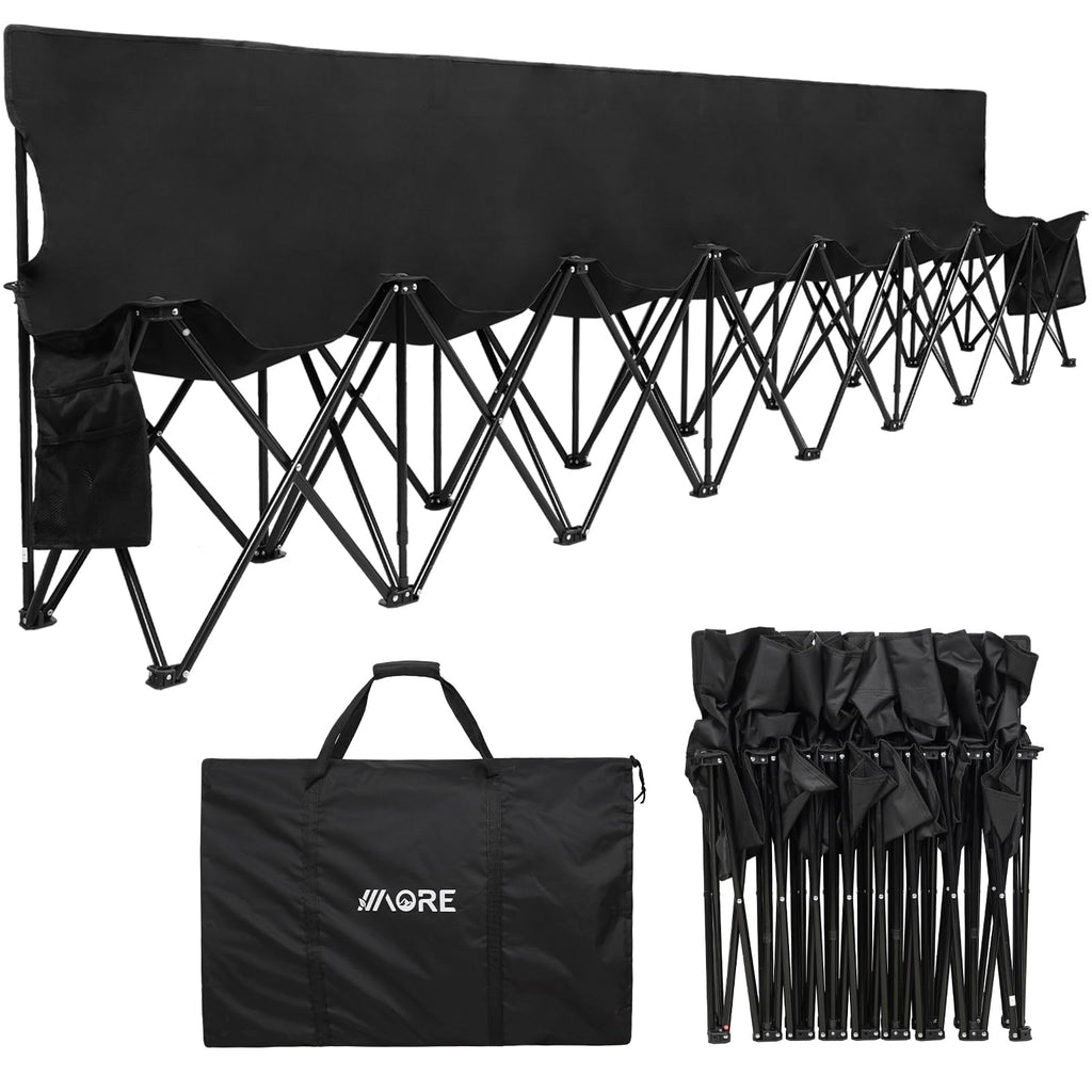 1MORE Folding Bench, Portable Foldable Sideline Bench for Team with Carry Bag