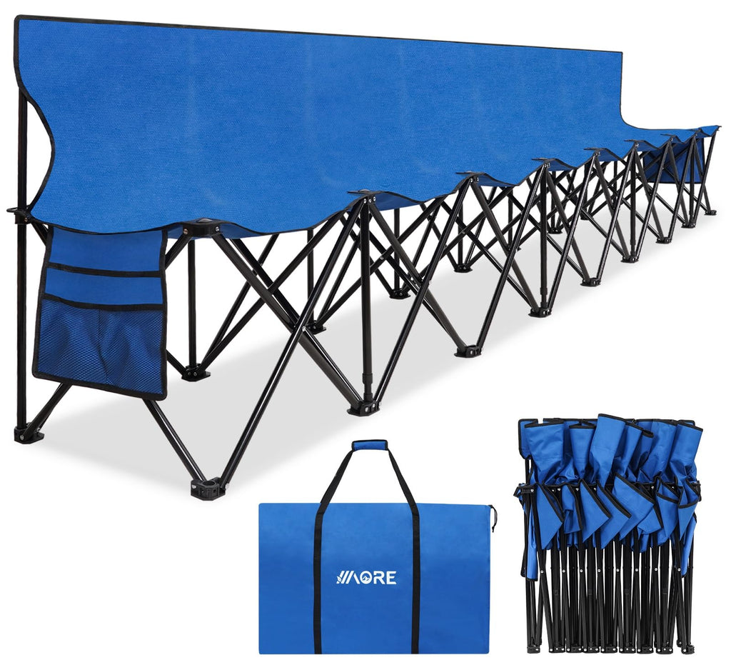1MORE Folding Bench, Portable Foldable Sideline Bench for Team with Carry Bag