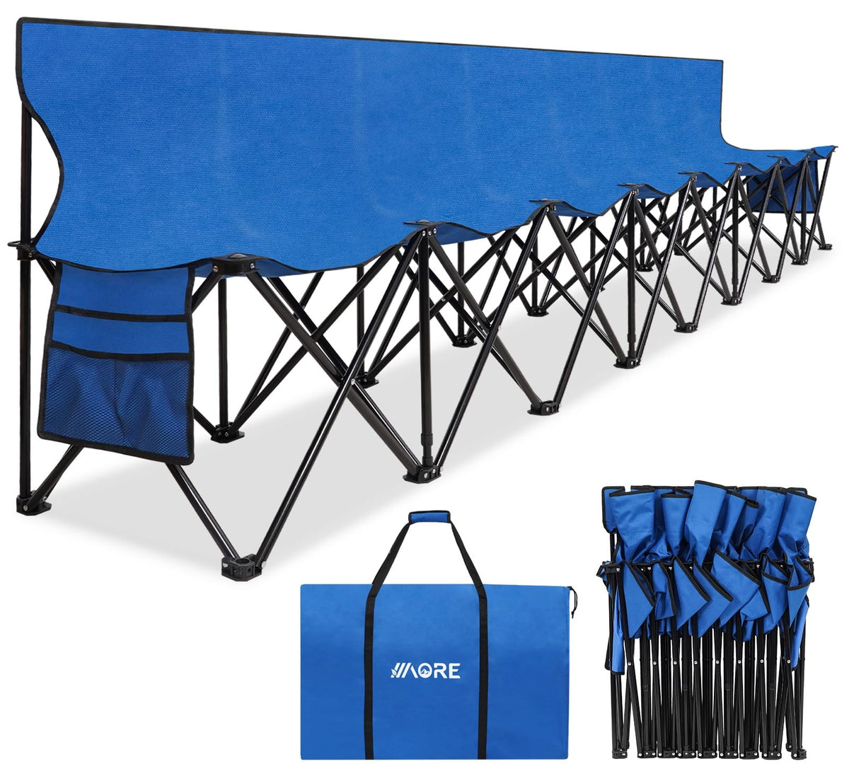 1MORE Folding Bench, Portable Foldable Sideline Bench for Team with Carry Bag