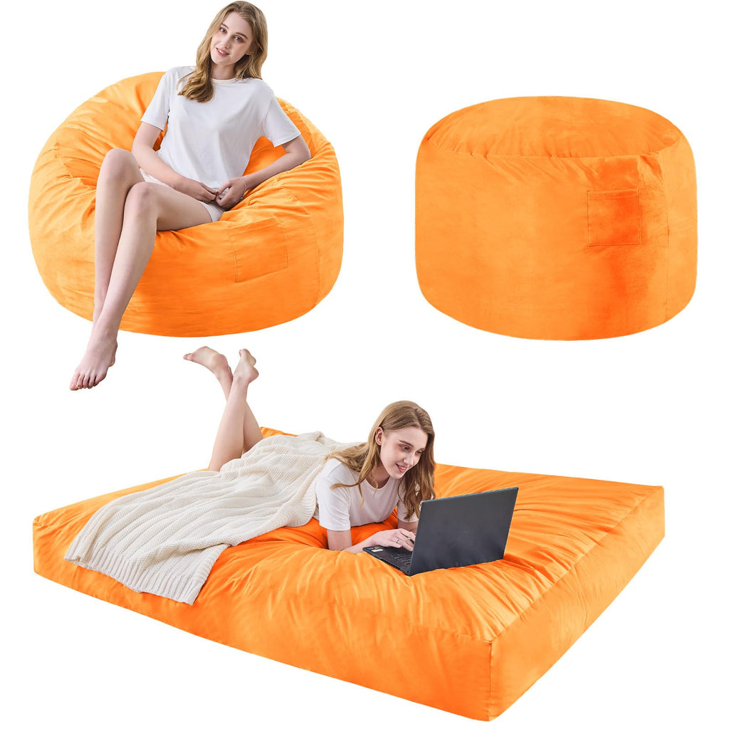 Bean Bag Chairs for Adults - Giant Bean Bag Convertible Floor Sofa