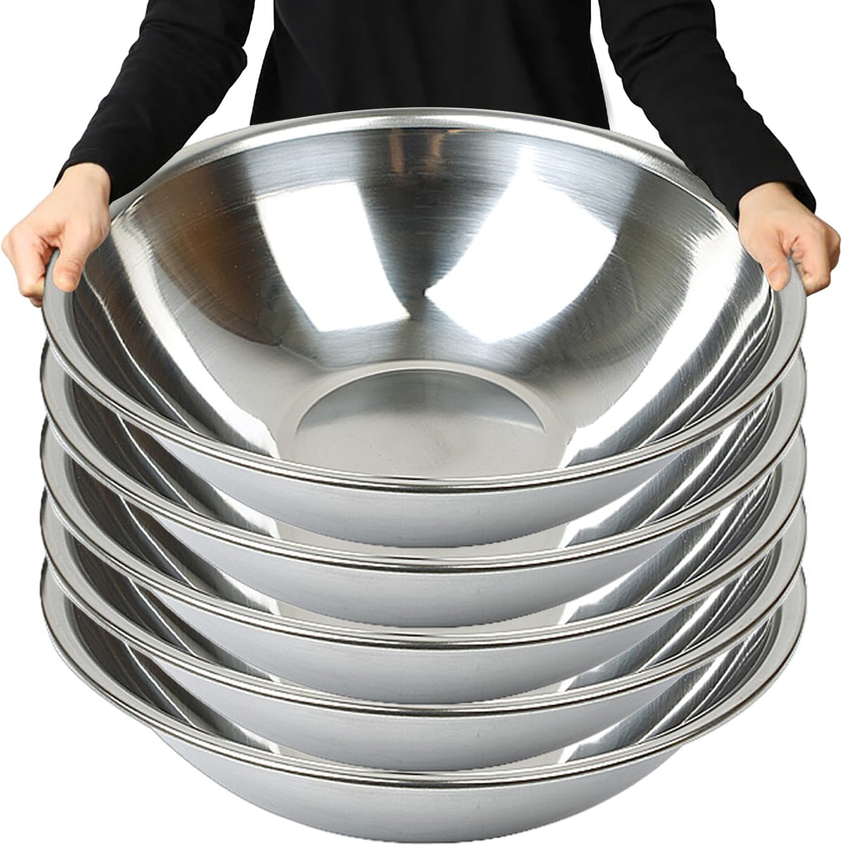 Stainless Steel Mixing Bowl Extra Large, 23-Quart, 20 inch (Diameter), 6.1 inch (Height) Mixing Bowl 20", Set of 5