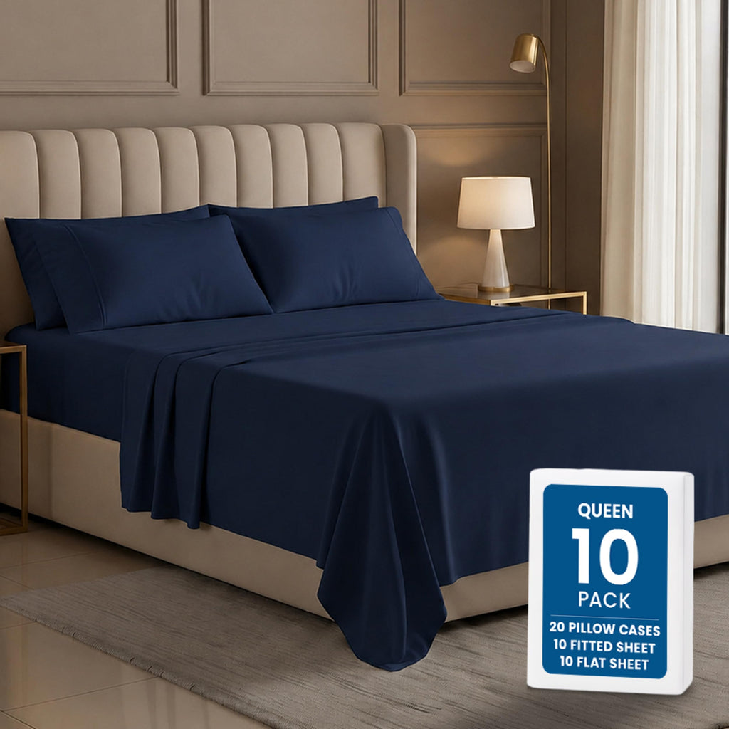 Bulk 8-Pack King Sheet Set, 4pc Set For Hotel, Resort & Motel, White