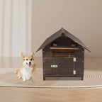 Wooden Dog House, Medium Dogs Outdoor & Indoor Dog House with Weatherproof Sealer, with Double Window for Beagle, Poodle, Cocker – 30.31 x 34.65 x 31.89 in