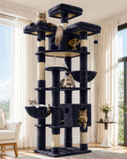 Globlazer Cat Tree Tower for Multiple Adult Cats, 82in, F82, Light Grey