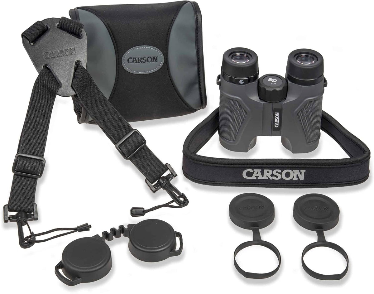 Carson 3D Series High Definition Waterproof Binoculars - Grey