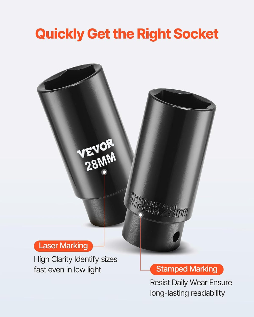VEVOR 91-Piece 1/2" Drive Impact Socket Set, Deep & Shallow Kit