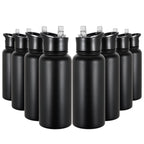 32 oz Insulated Water Bottle Bulk 8 Pack, Stainless Steel Sports Water Bottles with Straw Lid & Wide Mouth Lids, Double Walled Vacuum, Leak Proof, White