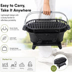 100% Cast Iron Hibachi Grill Charcoal, Hibachi Grill Outdoor, Oval