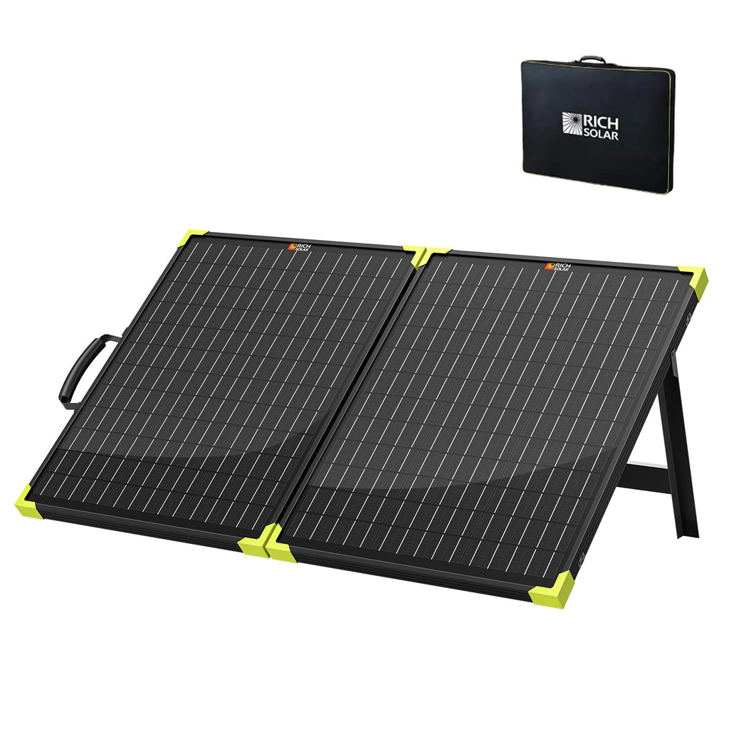 RICH SOLAR 100W Briefcase Solar Charging Kit Portable Solar Panel with 20A Charger Controller Built-in Robust Kickstand (100W+10A Controller)