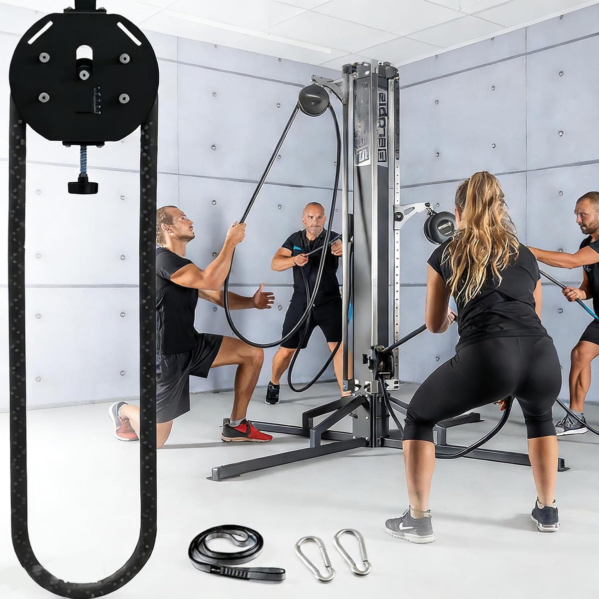 Endless Rope Trainer | Adjustable Resistance Trainer Machine | Suspension Endless Rope Pulley System| Closed-Loop Nylon Rope | Home Gym Infinity Rope for Interval Resistance Training