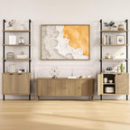 Halitaa 71”Ladder Shelf with Storage Cabinet, Wall Mounted Ladder Bookshelf