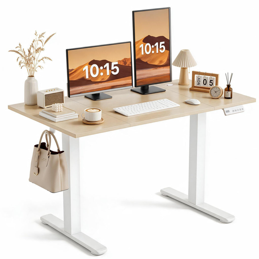 Claiks 32 x 19 Inch Rustic Brown Electric Standing Desk