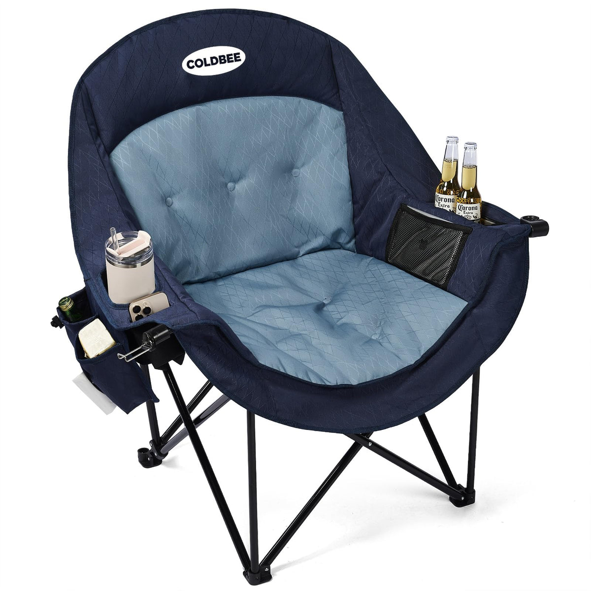 Oversized Camping Chairs for Adults - Heavy Duty Padded Outdoor Camp Chair