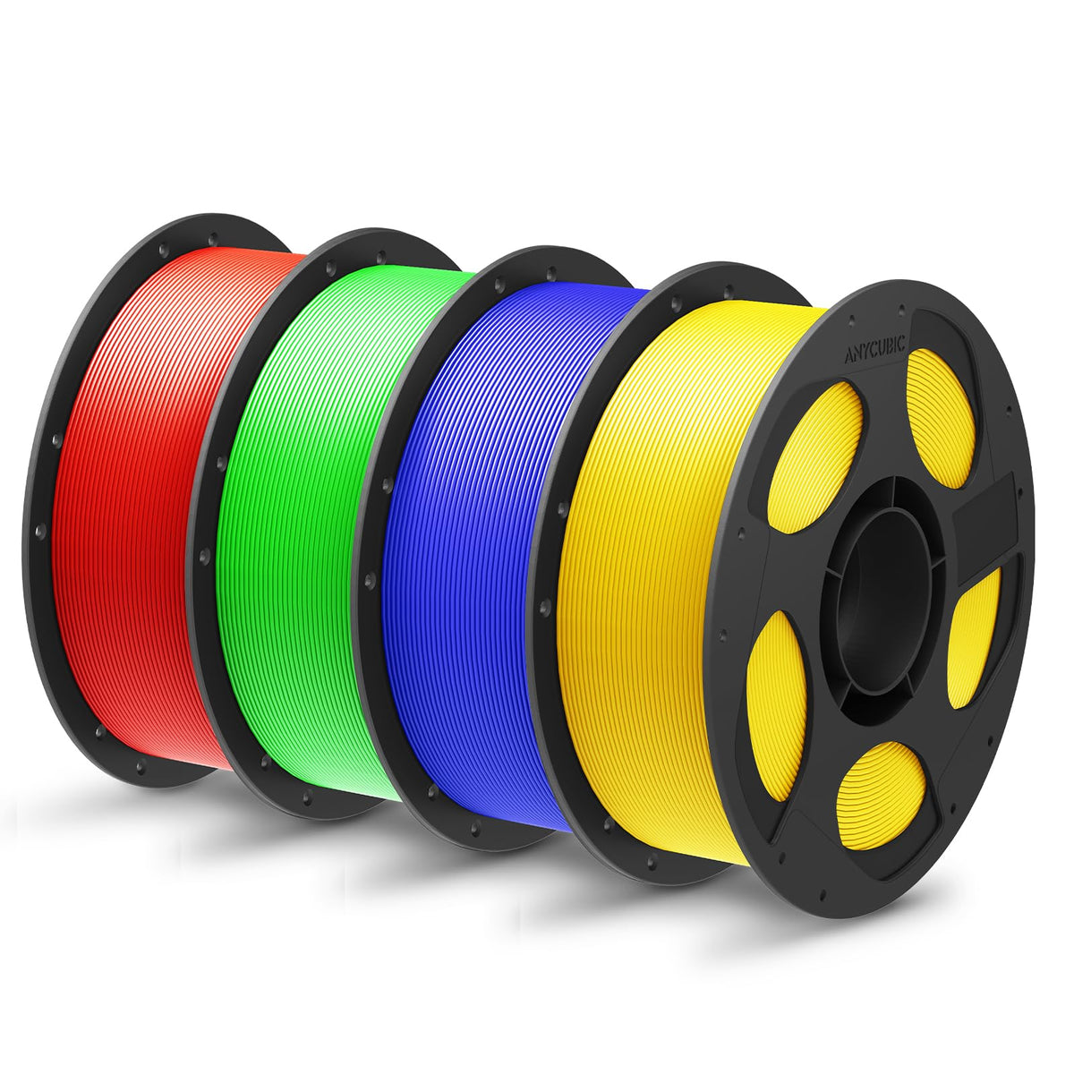 ANYCUBIC PLA Plus (PLA+), 3D Printer Filament 1.75mm Bundle, High Toughness, 1KG Spool, Black, White, Texture Grey, Pink, Red, Blue, Green, Orange, Yellow, Purple, 10KG in Total