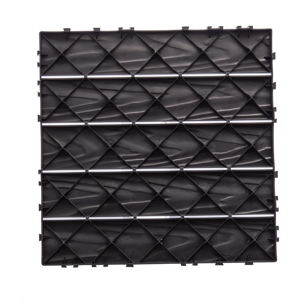 68 Pcs Interlocking Deck Tile (11.42"x11.42"), 61.60 Sq.Ft Deck Flooring Outdoor Waterproof All Weather, Flooring Tiles for Balcony, Backyard, Indoor & Outdoor, Dark Gray