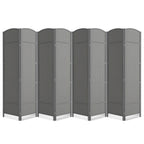6 Panel Folding Room Divider,Woven Privacy Screen,Light Beige