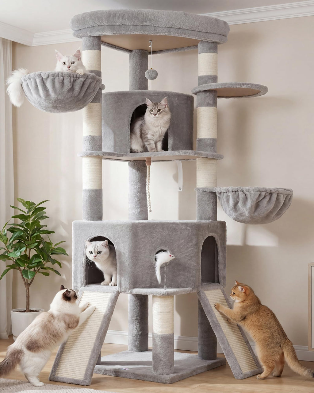 Cat Tree, 81.1" Skyward Corner Cat Tower for Large Cats VCT031W