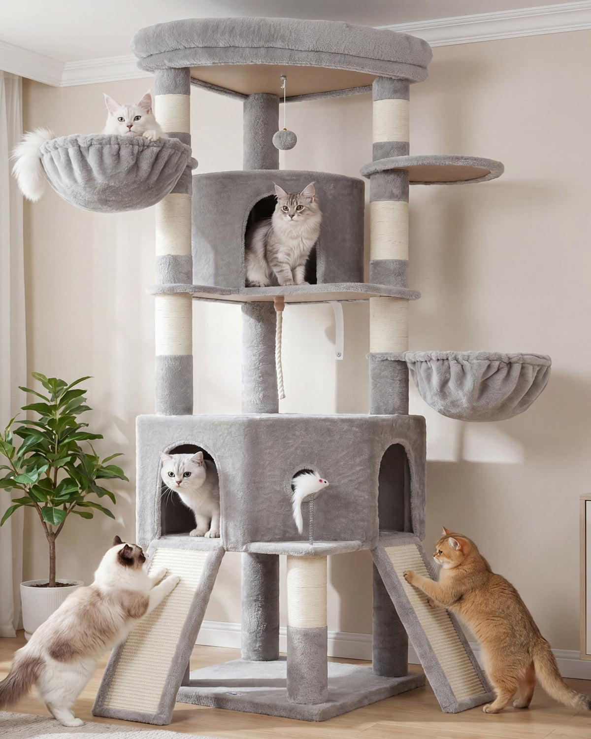 Cat Tree, 81.1" Skyward Corner Cat Tower for Large Cats VCT031W