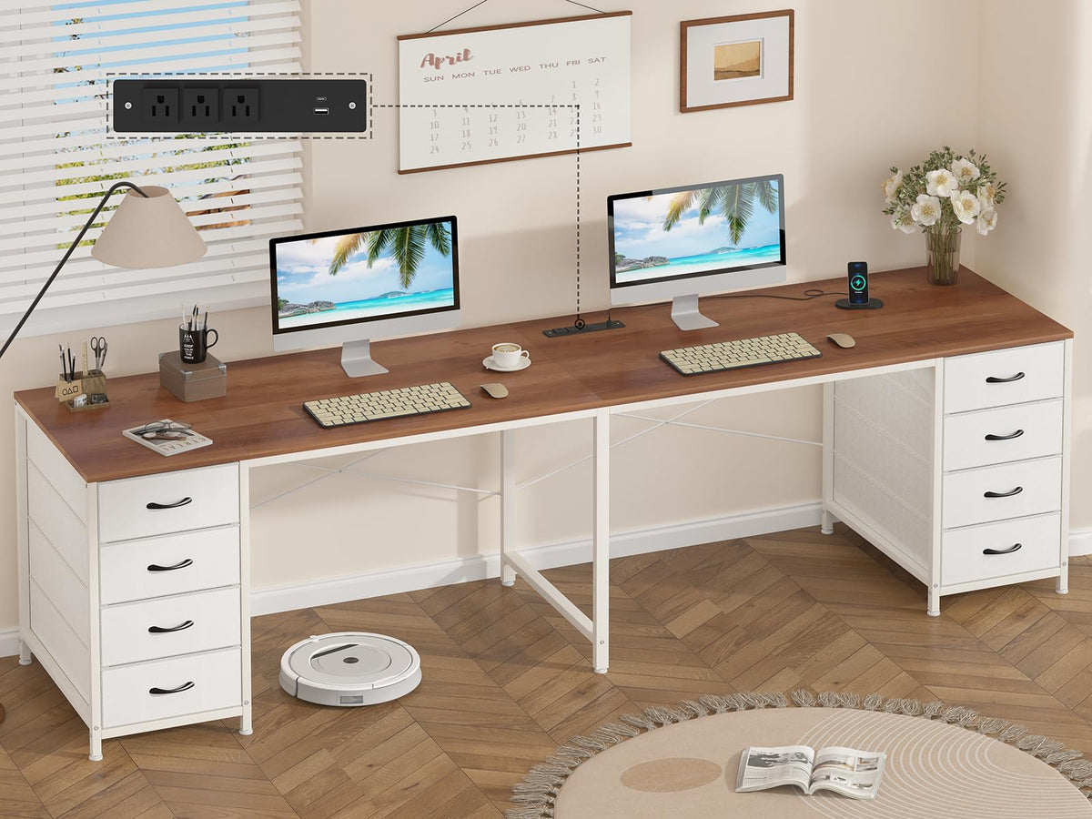 50 Inch Computer Desk with 8 Drawers for Home Office, Bedroom, Living Room