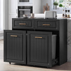 ZIFTY Pull Out Trash Can Cabinet for 13 Gallon Bin, Laundry Hamper, White