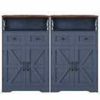 Farmhouse Storage Cabinet with Drawers, Small Kitchen Pantry Cabinet, White