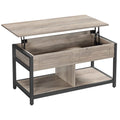 VASAGLE Lift Top Coffee Table, Square Farmhouse Coffee Table with Storage