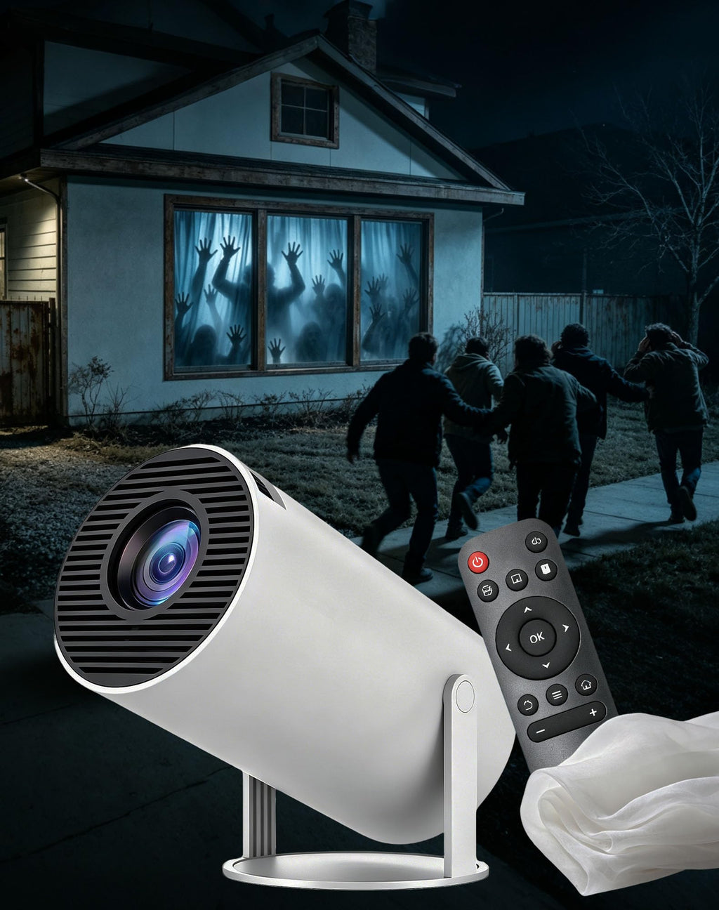 Scary Decorations Halloween Window Projector，black：With Effect fabric
