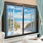 Vintage Door Ocean Stained Glass Window Film 35.4Wx63L inch x 2pcs