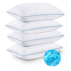 Cooling Shredded Memory Foam Bed Pillows, Queen Size, Set of 4, 20 x 30 in