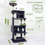 Globlazer S72 Heavy Duty Cat Trees for Large Cats 20 lbs+, Dark Gray