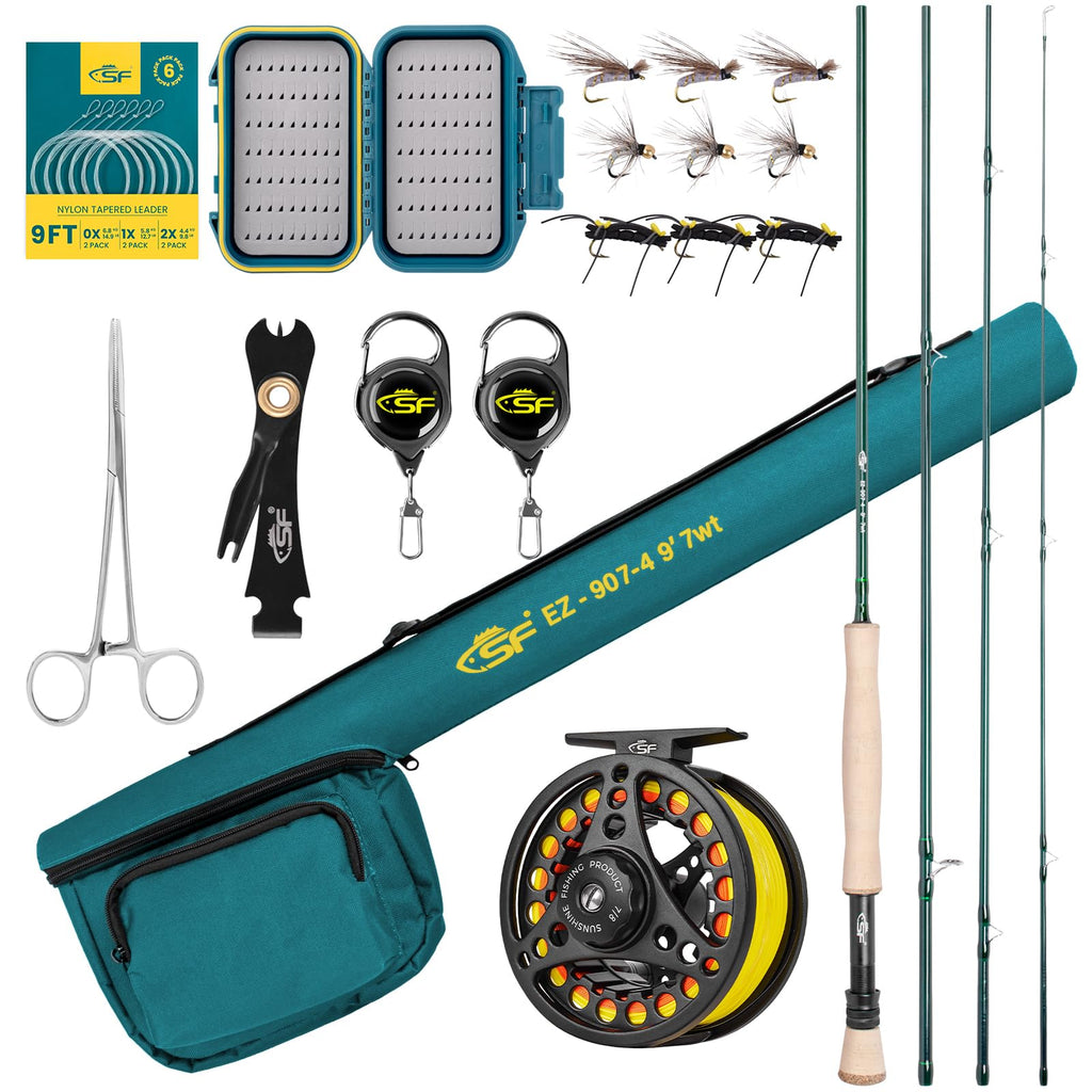 SF Fly Fishing Rod and Reel Combo Starter Kit for Beginners