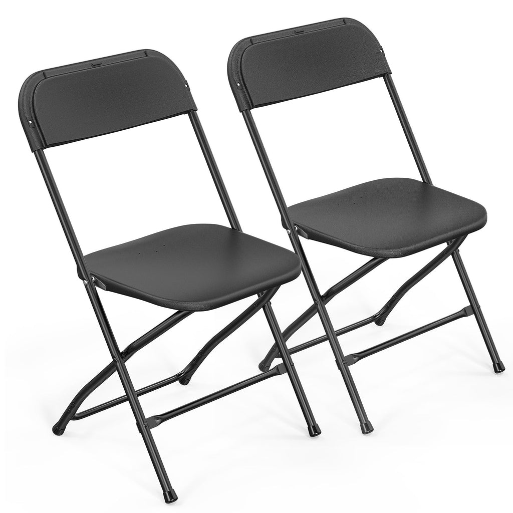 VINGLI 40 Pack Black Plastic Folding Chair, Indoor Outdoor Portable Stackable Commercial Seat with Steel Frame 350lb. Capacity for Events Office Wedding Party Picnic Kitchen Dining