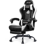 N-GEN GAMING Gaming Chair with Footrest, Lumbar, High-Back, All Black