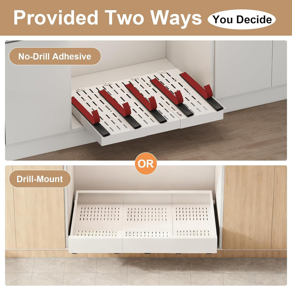 Fokyfok Pull Out Cabinet Organizer,23"-31"W,17"-24"D,Expandable,Adhesive