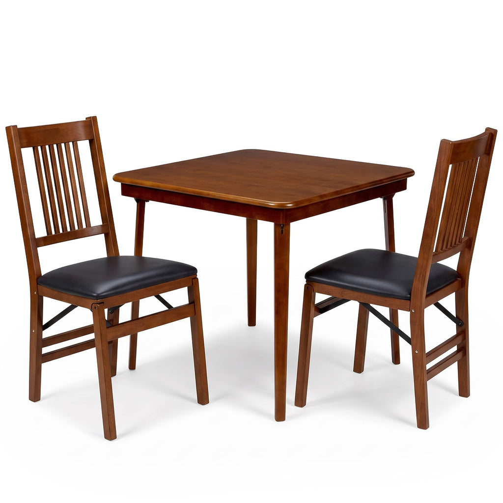 Stakmore True Mission Solid Foldable Wood Dining Chairs, Fruitwood, 2 Pack
