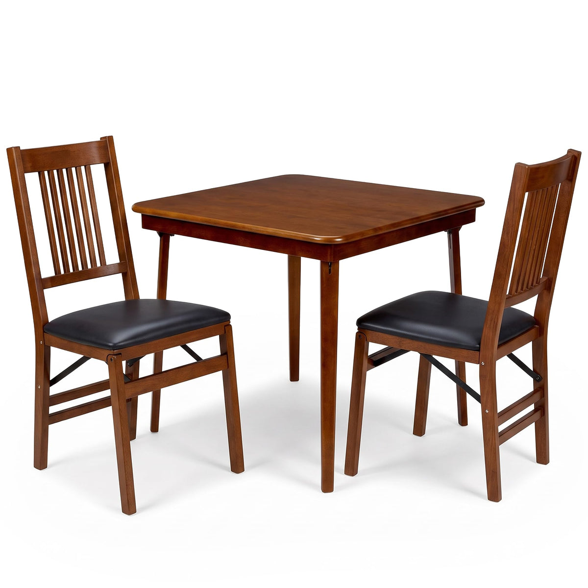 Stakmore True Mission Solid Foldable Wood Dining Chairs, Fruitwood, 2 Pack