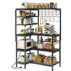 L-Shaped Bakers Rack with Power Outlets