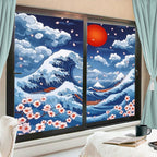 Beautiful Ocean Scenery Window Privacy Film 31.5Wx55.1L inch x 2pcs