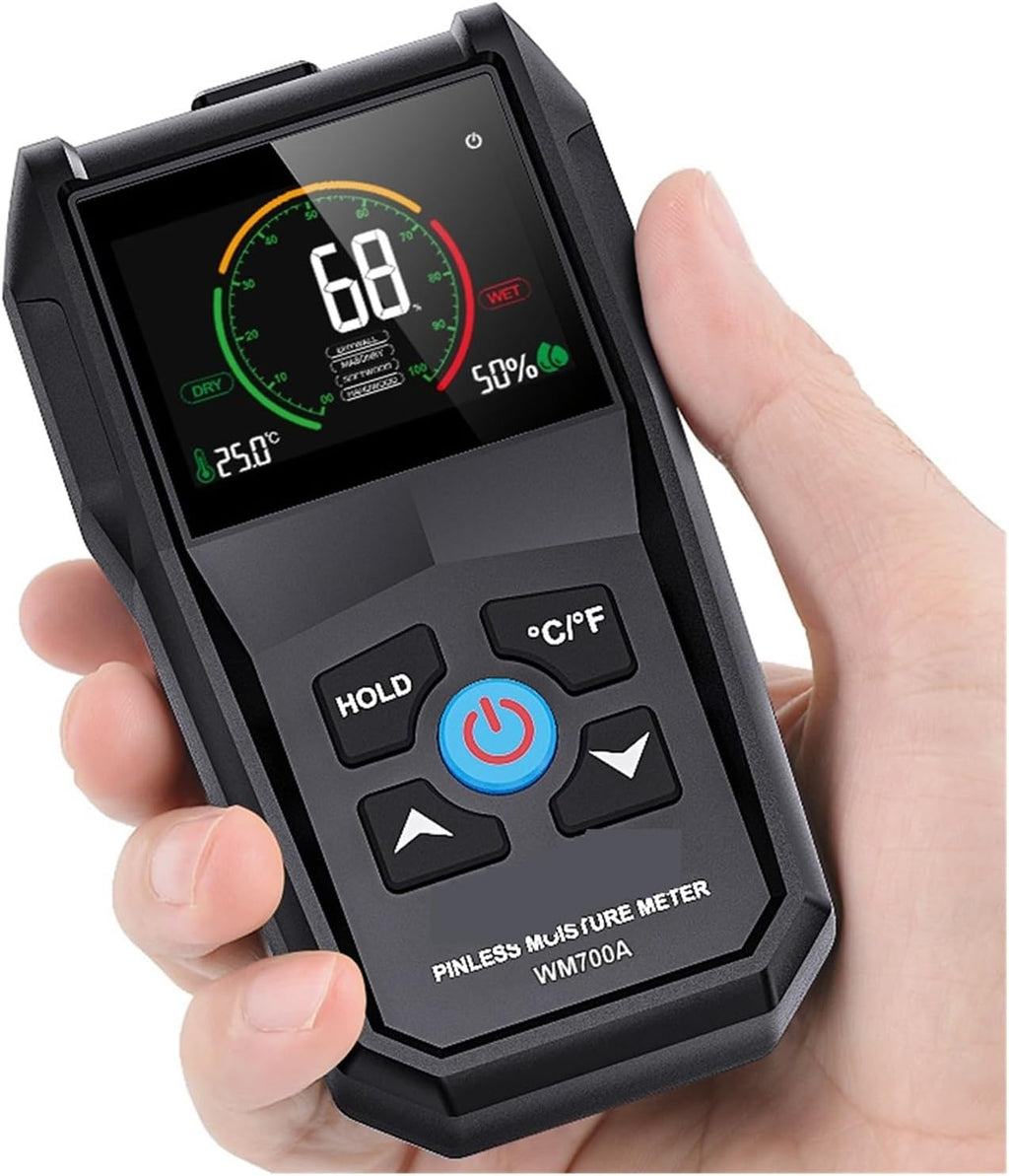 Moisture Meter, Full Angle Inverted Moisture Detector Wood Moisture Meter Temperature Humidity Detection Home Moisture Detector