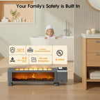 1800W Electric Baseboard Space Heater with Humidifier, 3D Flame