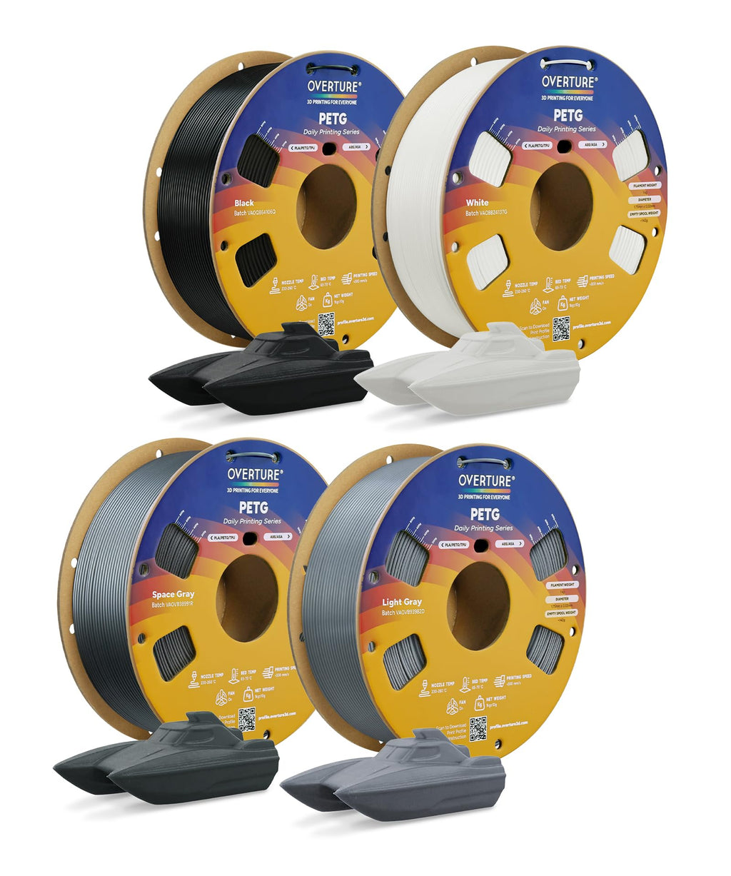 OVERTURE 10KG Bundle High Speed PETG Filament 1.75mm, 3D Printer Filament