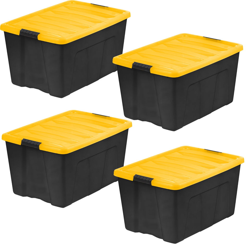 IRIS USA 6-Pack 54 Quart Storage Bins with Lids, Black